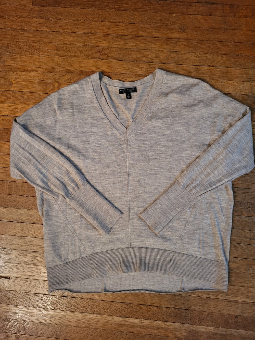 Banana Republic Light Brown V-Neck Merino Wool Sweater